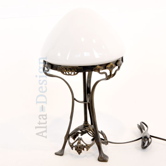 sensor lijden een kopje 04b- Jugendstil lamp – Brons en opaal glas – Gratis verzending – Alta Design