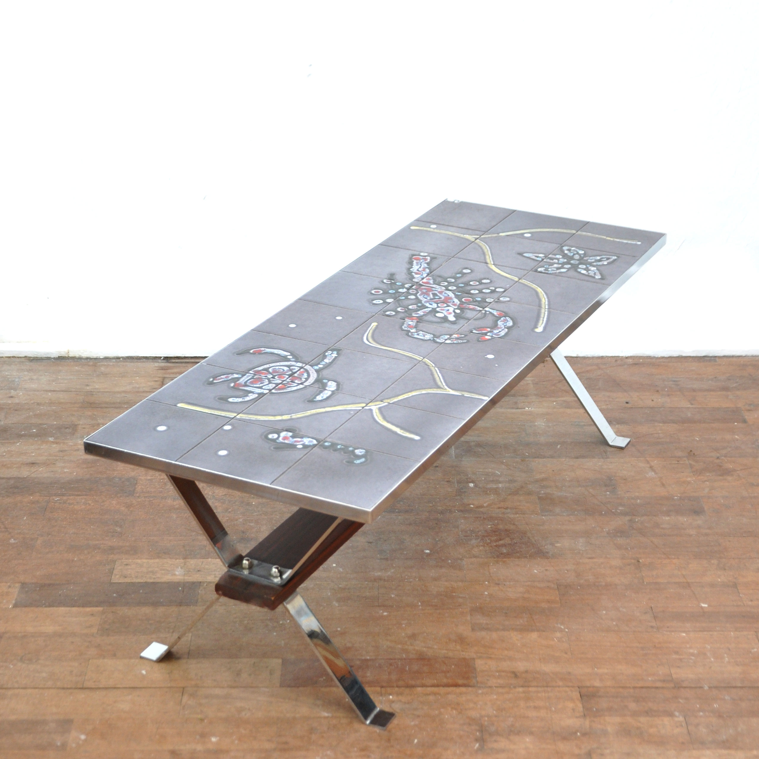 rok software toevoegen QF37 – Vintage salontafel tegeltafel – Adri Belgium -Coffee table tiles  -70's – Alta Design